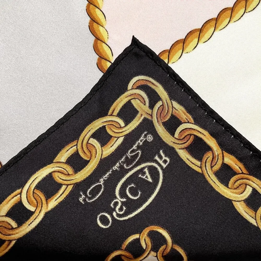 Oscar by Oscar de la Renta Silk Scarf Set: Two Vintage Square Neckerchiefs